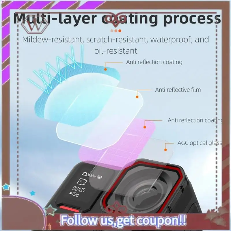 ABBG-4Pcs مجموعة مرشحات العدسة ND مرشحات حامي العدسة طقم ملحقات الكاميرا ND8/16/32/64 طقم مرشح ل Insta 360 ACE Pro2 #2