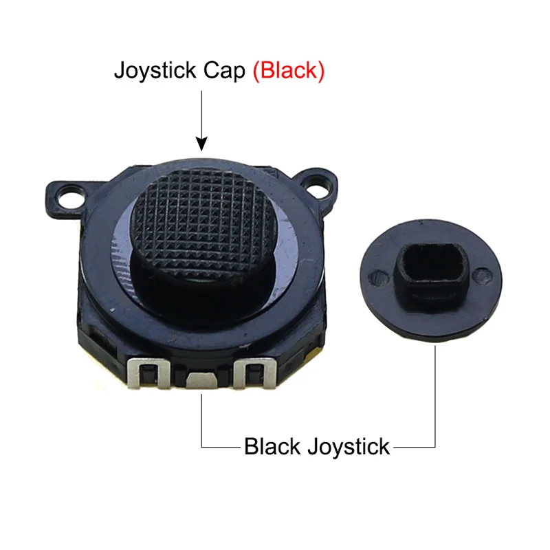 YuXi 1PC Black 3D Analog Joystick Button Sensor Module + Thumb Stick Caps Replacement Part For PSP 1000 2000 3000 Console