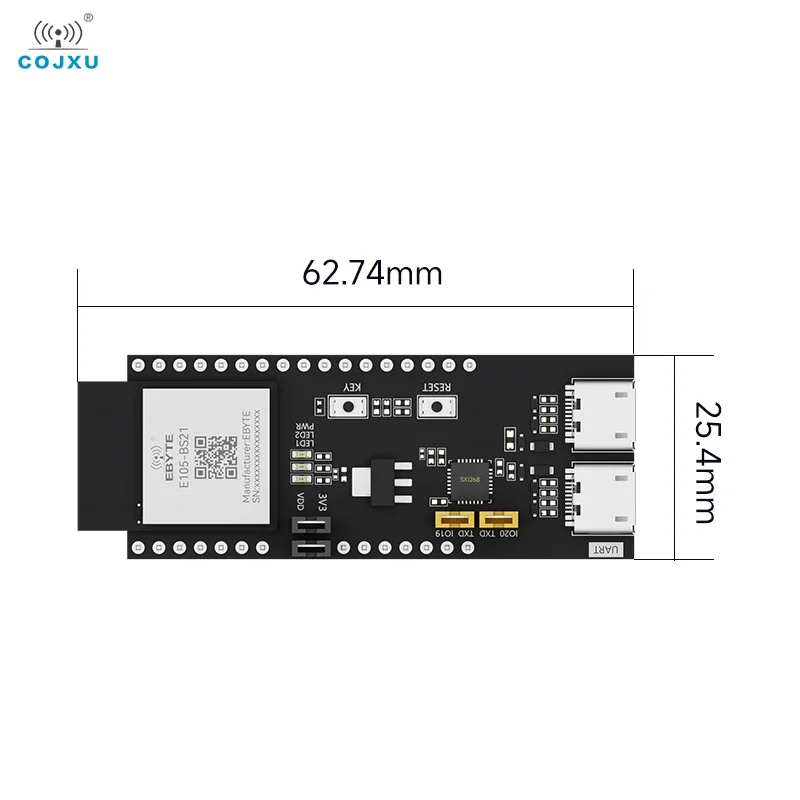 2.4GHz NearLink SLE Module Test Board BS21 Chip Wireless Transmission Cost-Effective 6dBm COJXU E105-BS21-TB