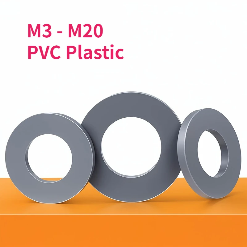 

M3 M4 M5 M6 M8 M10 M12 M14 M16 M18 M20 Pvc Plastic Washers Flat Gasket O Rings Acid And Alkali Corrosion Resistance