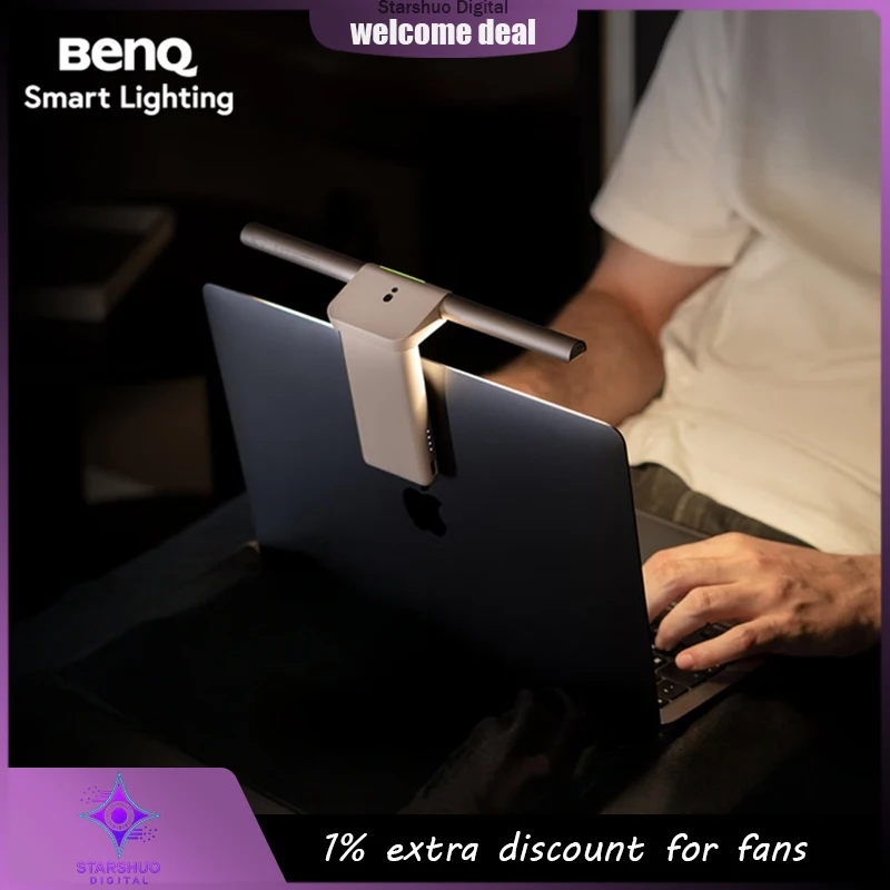 BenQ LaptopBar Laptop Portable Light Portable Smart Computer Screen Bar Light 3300K-5000K Color Temperature Eye-Caring Lamp
