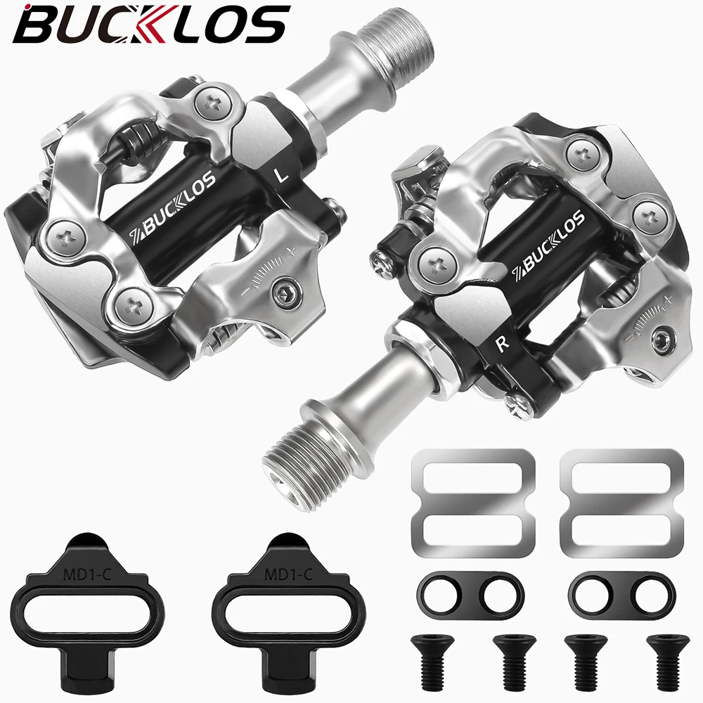 BUCKLOS MTB Clipless Pedal for SPD System Durable Mountain Bike Self-locking Pedal Aluminum Alloy Mtb Pedals for SHIMANO M8100