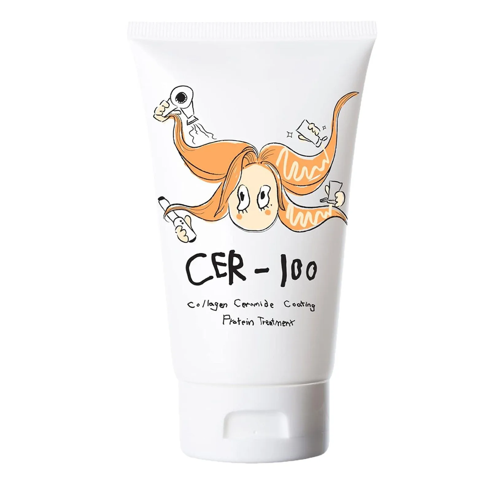 Tratamiento de proteínas con revestimiento de ceramida de colágeno lechoso Elizavecca para reparación y cabello, nutritivo, 3.38, suavizante de proteínas para el cabello