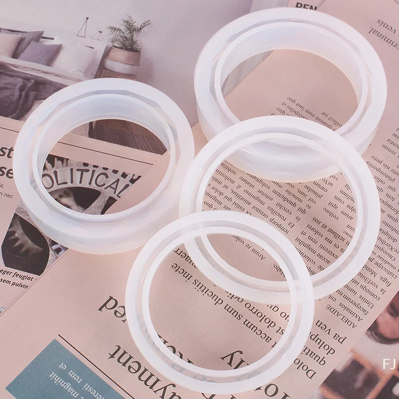 [YU]1Pc Silicone Bangle Mold Round Silicone Mold For DIY Jewelry Dried Flower Resin Rhombus Bracelet Model Casting Mould Tools