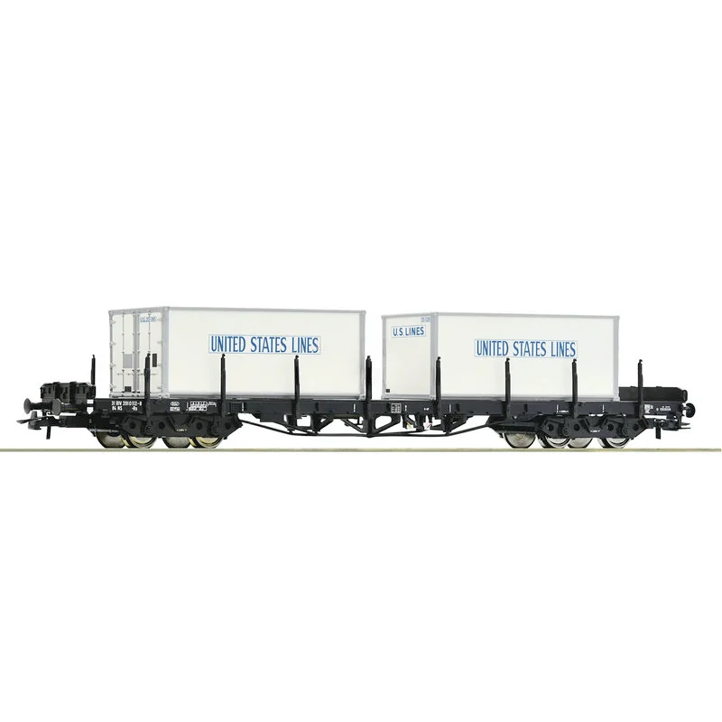 Train Model ROCO 1/87 HO Type 76714 NS Fourth Generation Container Rail Car Transport Flat Truck Compartment