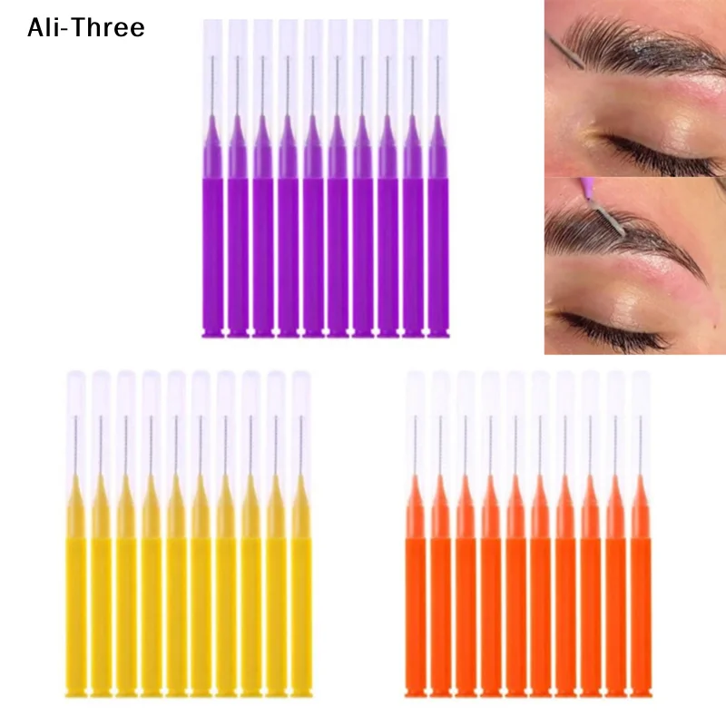 10Pcs Bendable Micro Brushes Disposable Microbrush Applicators Eyelash Extensions Eyelash Glue Cleaning Brush for Eyelash