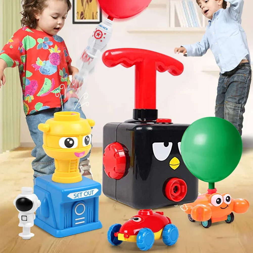 Balloon Powered Cars Balloon Launcher Toy Inflatable STEM Balloon Pump Cars Racer Kit for Kids Boys Girls 3+ Children Toy Gifts