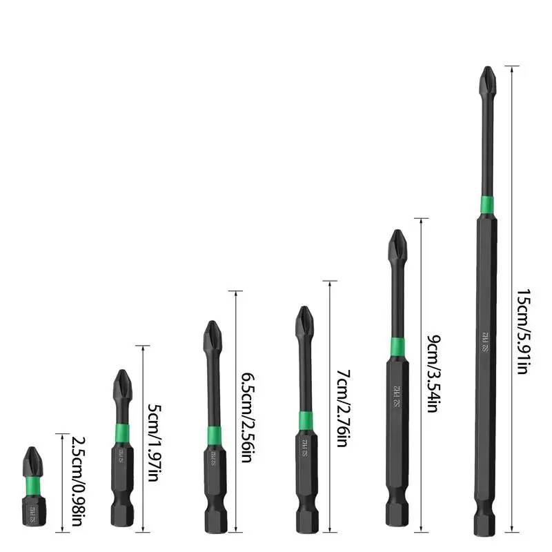 Magnetic Screwdriver Bits Magnetic Slotted Phillips Driver Bit Set Set Of 6 Strong Magnetism Suitable For Electric Screwdriver