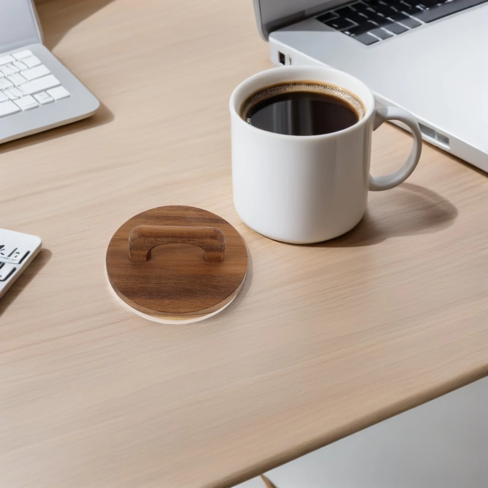 

3Pcs Wooden Leakproof Storage Jar Lids Airtight Silicone Seal Wide Mouth Glass Covers Natural Acacia Wood Handle for Kitchen