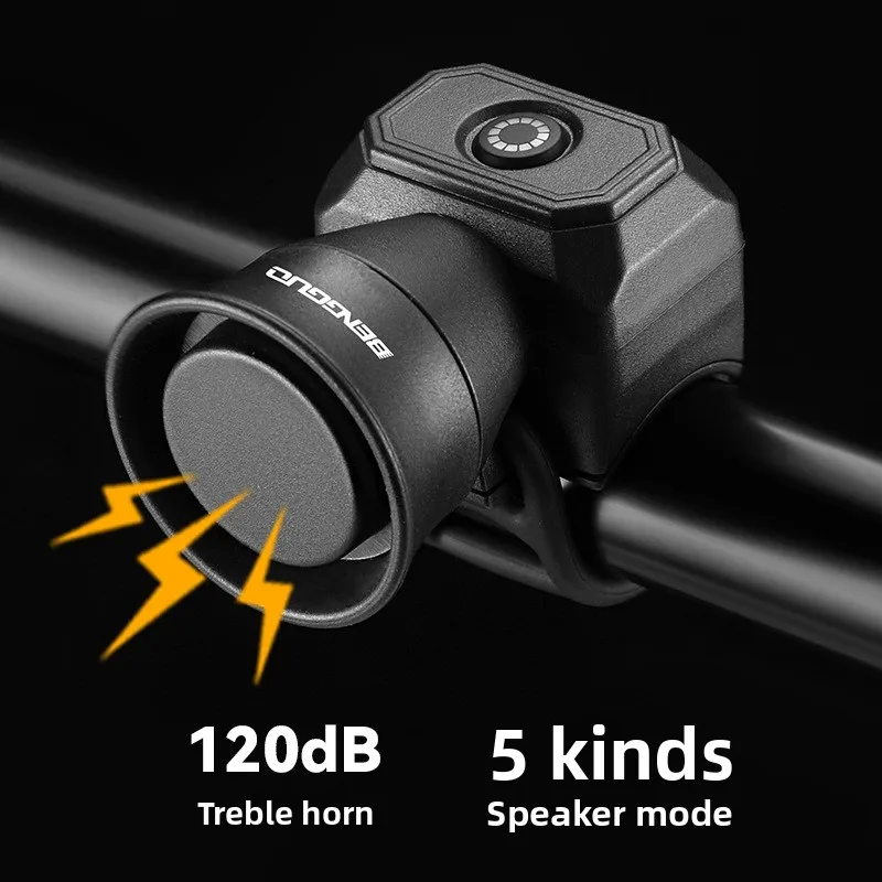 دراجة القرن الدراجة الكهربائية جرس القرن 5 طرق USB شحن مقاوم للماء الدراجات إنذار جرس الأطفال سكوتر الدراجة الجبلية الملحقات #2