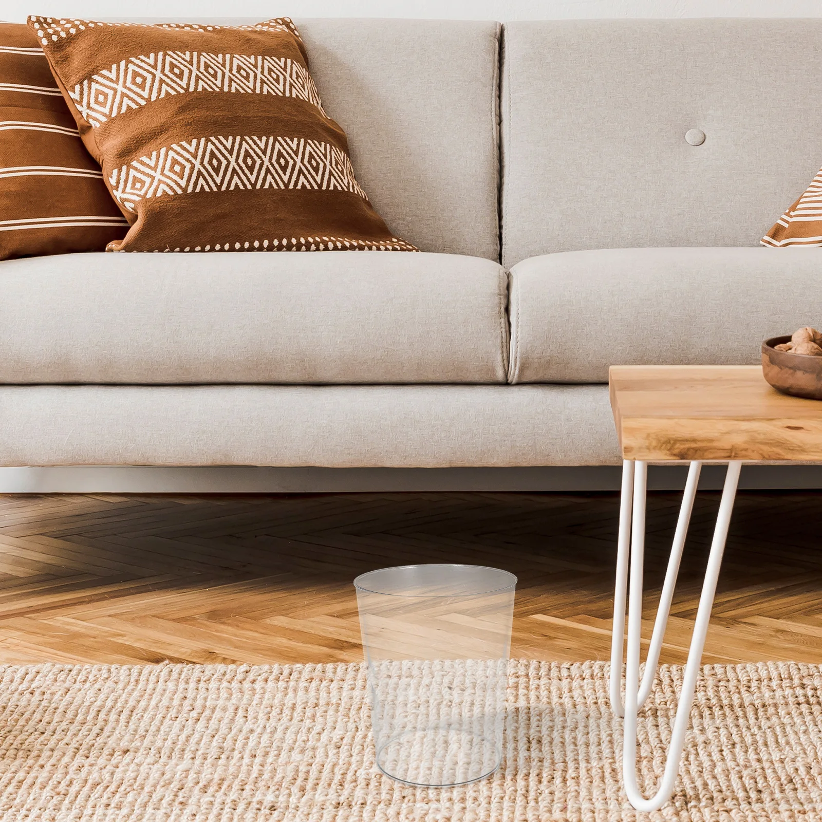 

2Pcs Clear Plastic Trash Can Large Capacity Rectangular Waste Basket Kitchen Bathroom Bedroom Home Office Rubbish Bin