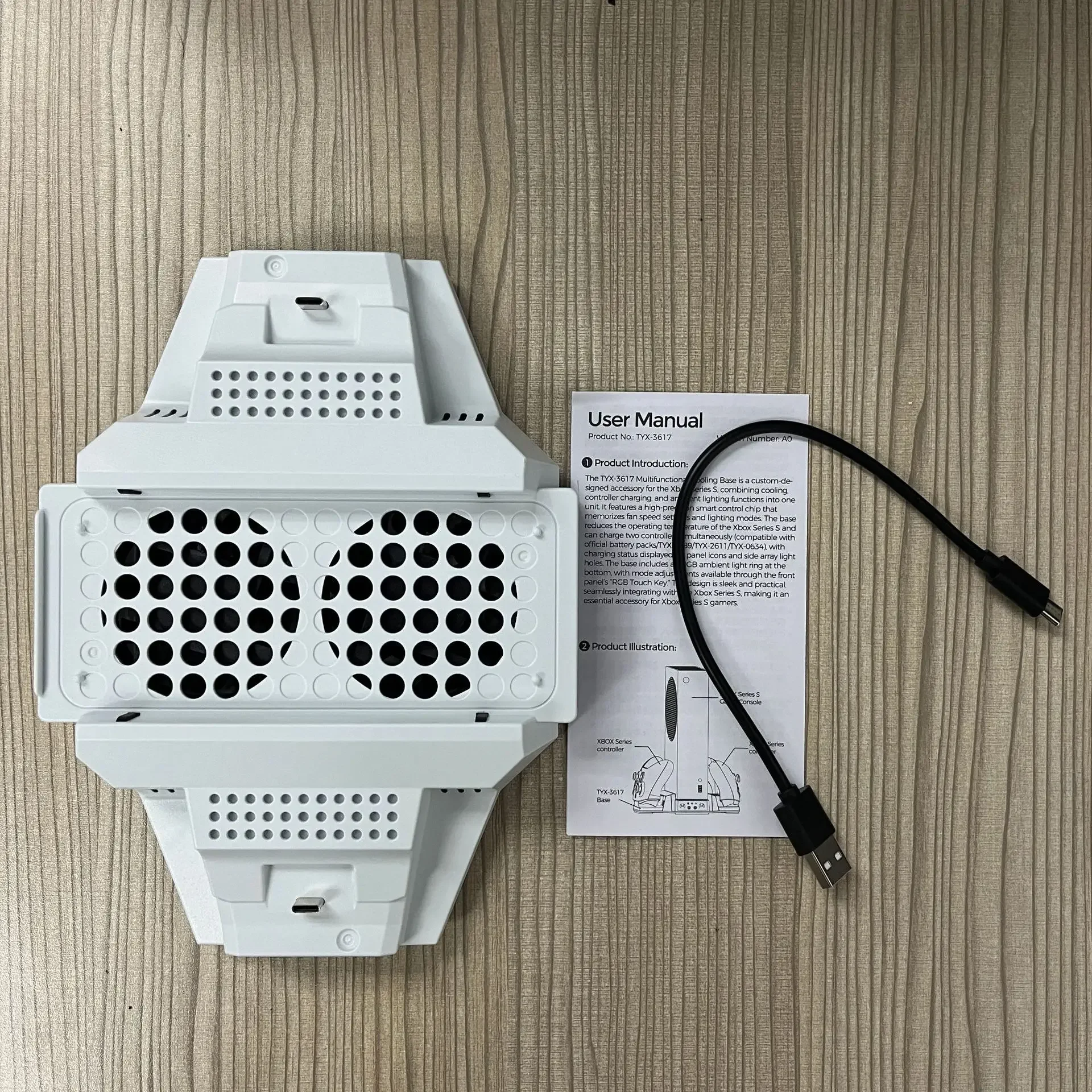 حامل تبريد لوحدة تحكم Xbox Series S مع قاعدة شاحن سرعة قابلة للتعديل 3 مستويات لوحدة تحكم Xbox Series S/X مع ضوء LED