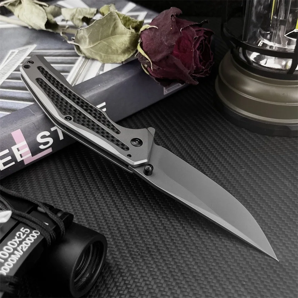 

Тактический складной нож KS 8300 8CR13MOV, лезвие из нержавеющей стали, ручка с инкрустацией из углеродного волокна, инструмент для охоты на открытом воздухе, кемпинга