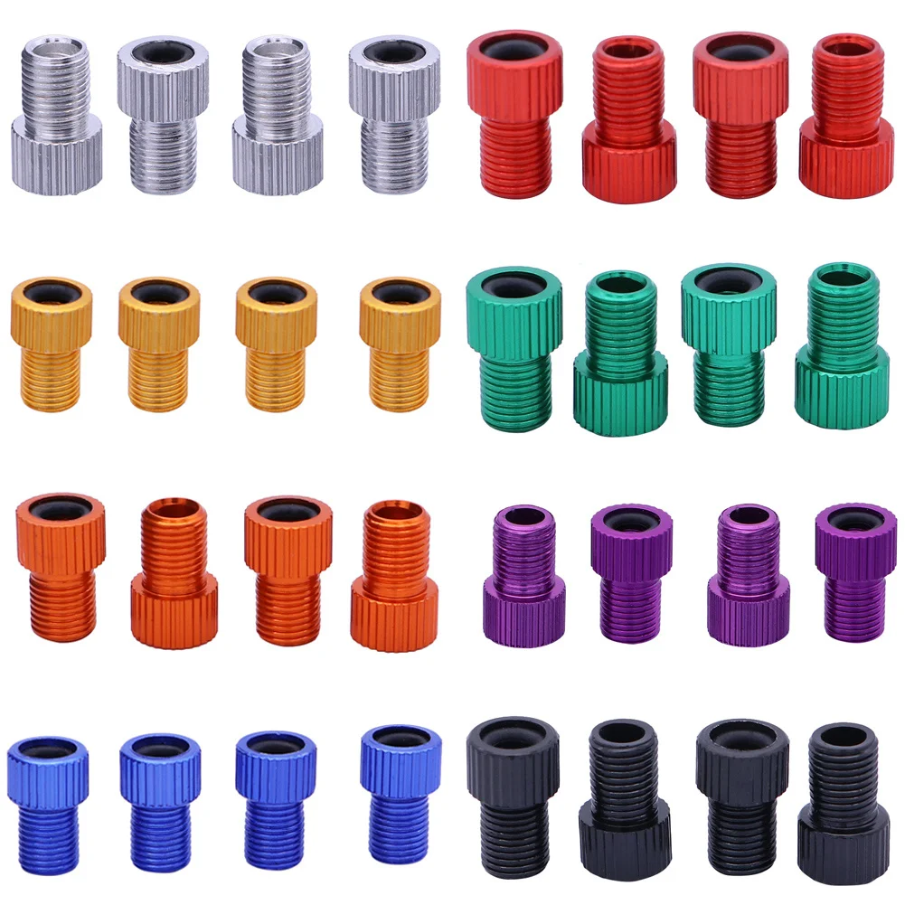 

4 pcs Aluminum Alloy To Adapter Convert Valve For Bike Mountain Road Tube Repair Tool Air Compressor Use Cycling
