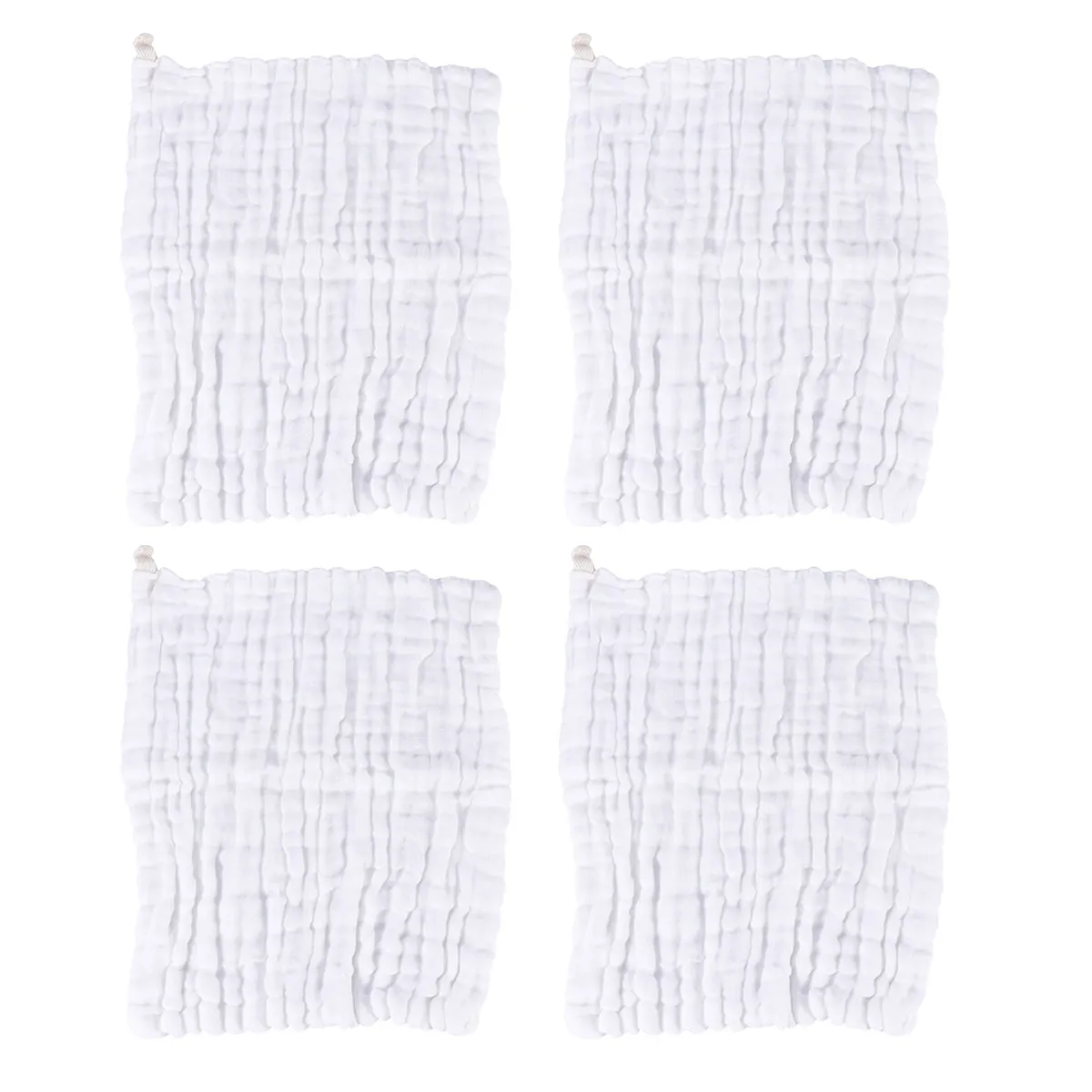 

4Pcs 6-Layer Pure Cotton Muslin Baby Bibs Super Soft Absorbent Quick-Dry Pre-Washed Gauze Burp Cloths for Newborn Infants Baby