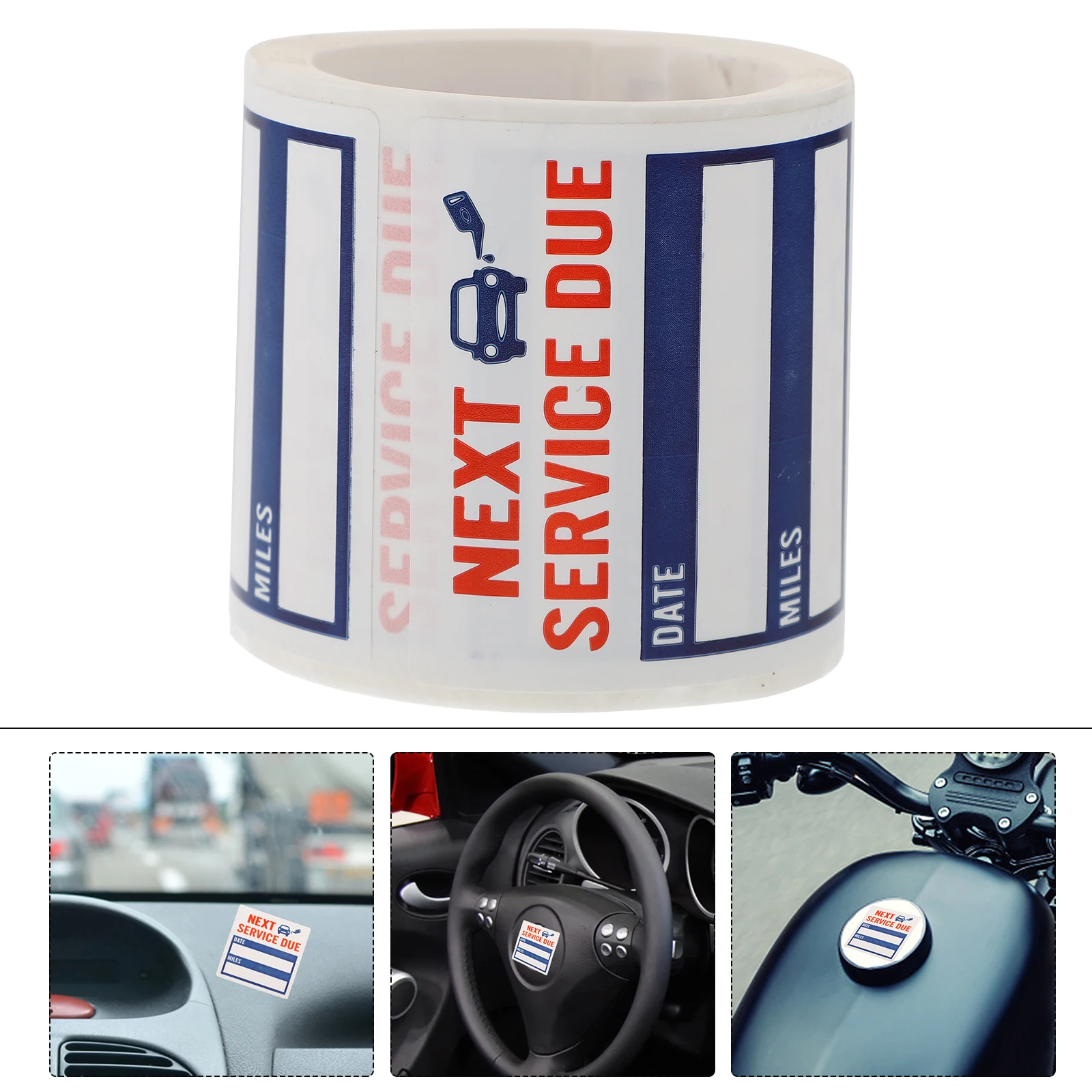 Self Adhesive Car Stickers Maintenance Labels for Window Oil Change Service Due Decals Removable Auto Labels Stickers