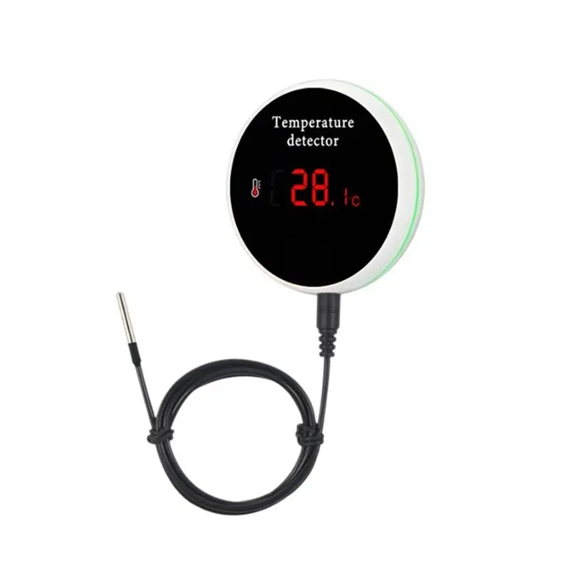 AC88-Wifi Thermometer With 1M Probe Digital LCD Display Temperature Controller APP Push Notifications UK Plug