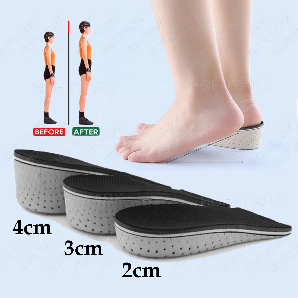 

EVA Height Increase Half Insoles for Shoes Woman Man Heel Lift Inserts Memory Foam Shock Absorbing Insoles Invisible Heighten
