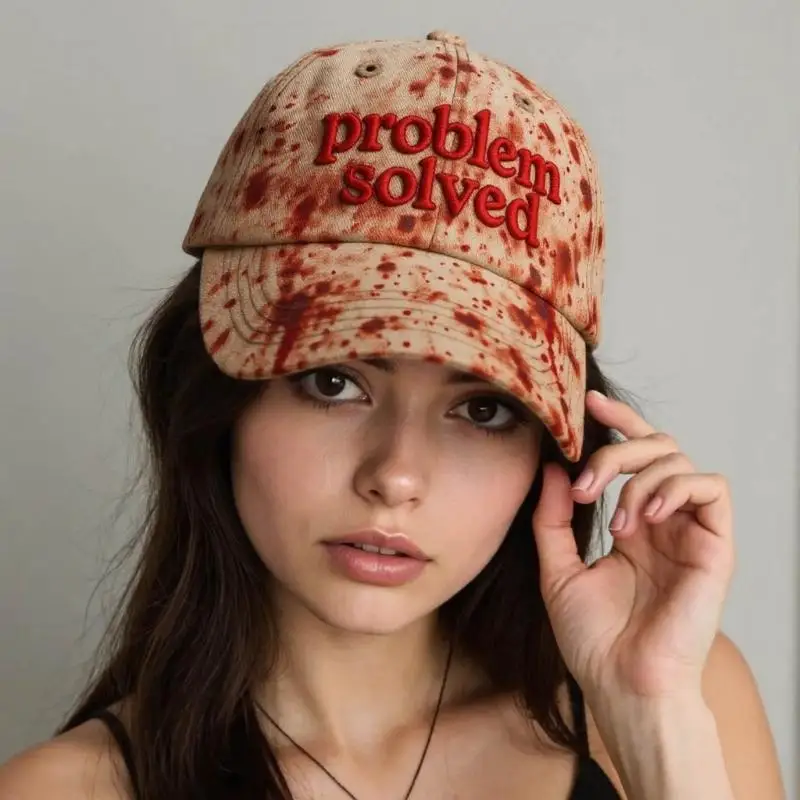 قبعة بيسبول للجنسين بتصميم دم مخيف B95F قابلة للتنفس وقابلة للتعديل مثالية لأزياء الهالوين والأنشطة الخارجية