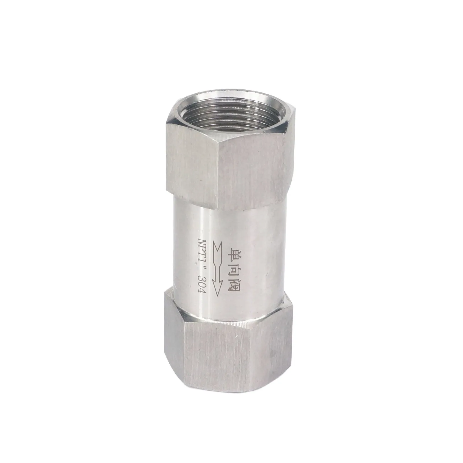 

1" NPT Female Spring In-Line Check One Way Valve 304 Stainless Steel Water Gas Oil Non-return High Pressure 40 Bar