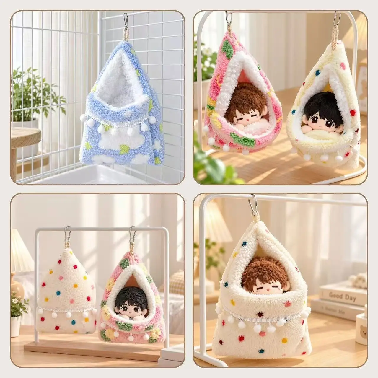 20cm Plush Doll Sleeping Bag INS Style New Cute Plush Doll Nest, Soft Doll Bedding Bed for 20cm Cotton Plush Doll
