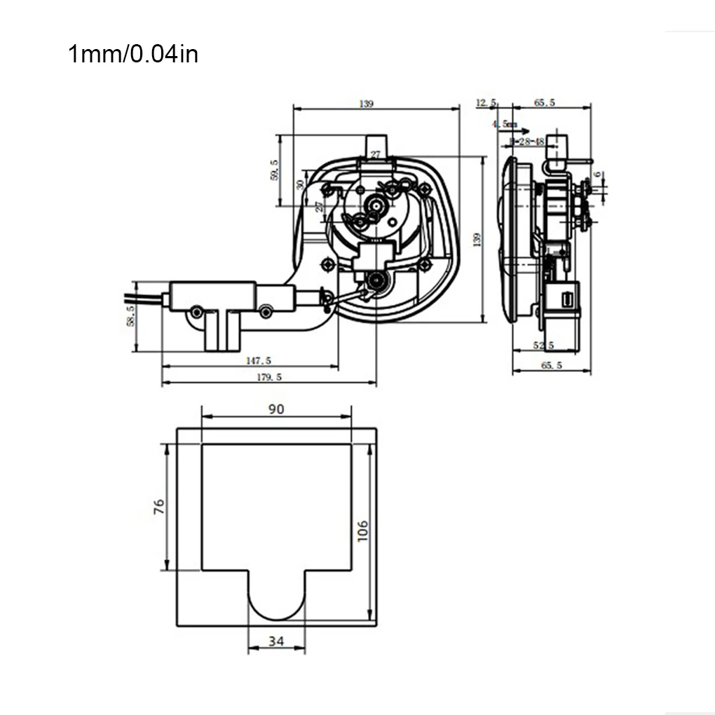 12V Power Operated Recessed Folding T Lock Door Lock Lock T Lock Handle Drop T Whale Tail view 6