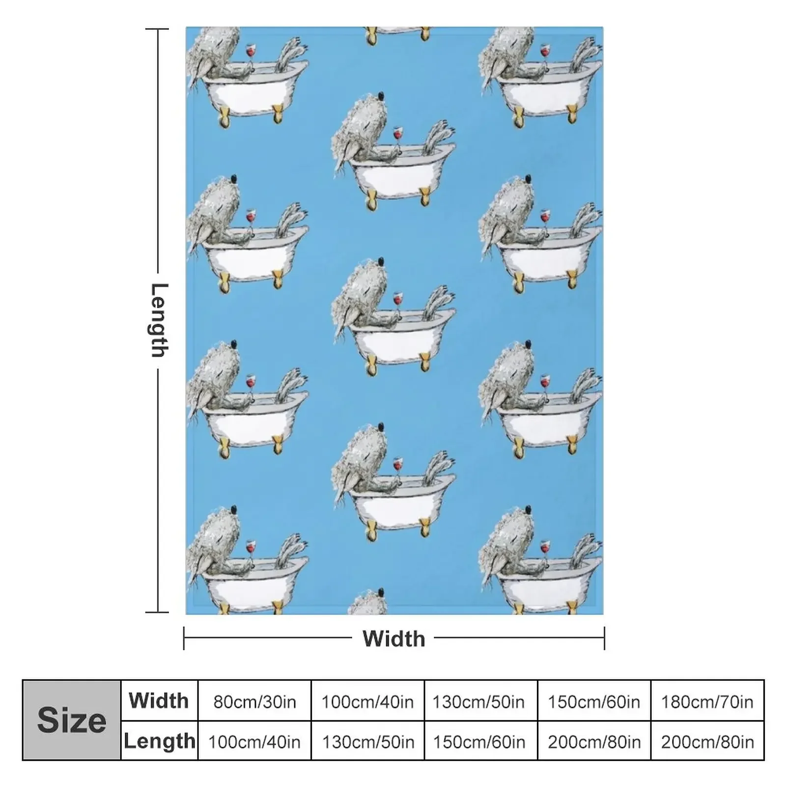 Bedlington Terrier Dog in a Bathtub Throw Blanket Single Blankets For Baby Giant Sofa decorative Blankets