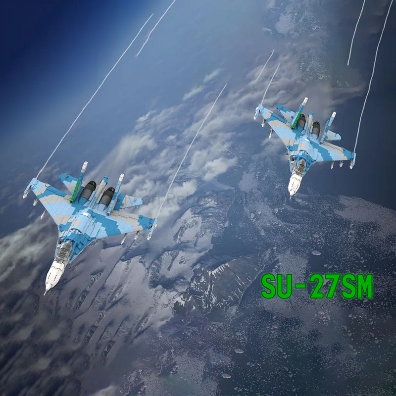 Novo produto requintado moc blocos de construção modelo militar air fighter Su-27 tecnologia modular brinquedo das crianças presente montagem diy