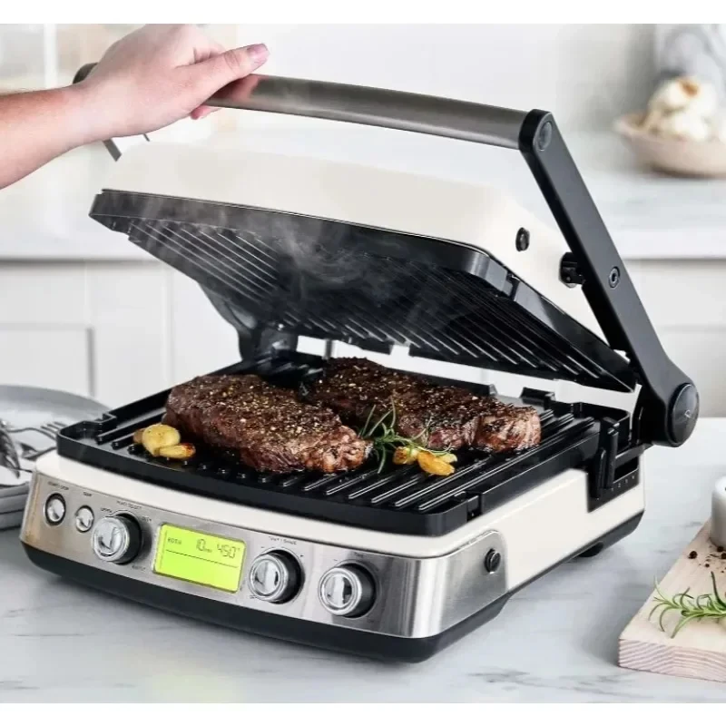 7-in-1 Multi-Function Contact Grill & Griddle, Healthy Ceramic Nonstick , Grill & Waffle Plates, Closed Press/Open Flat Surface