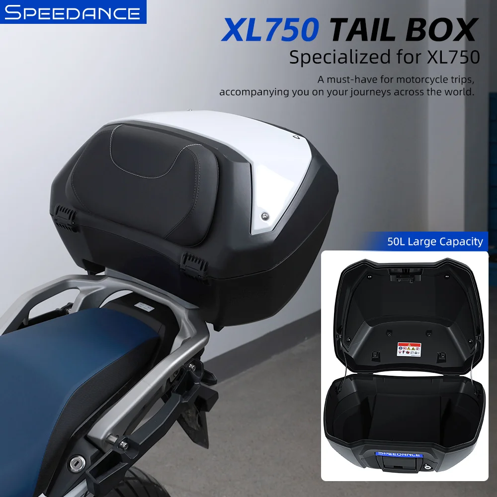 Speedance Top Case for Honda XL750 Motorcycle Top Koffer - Anti-Theft Waterproof Tail Box Storage Luggage