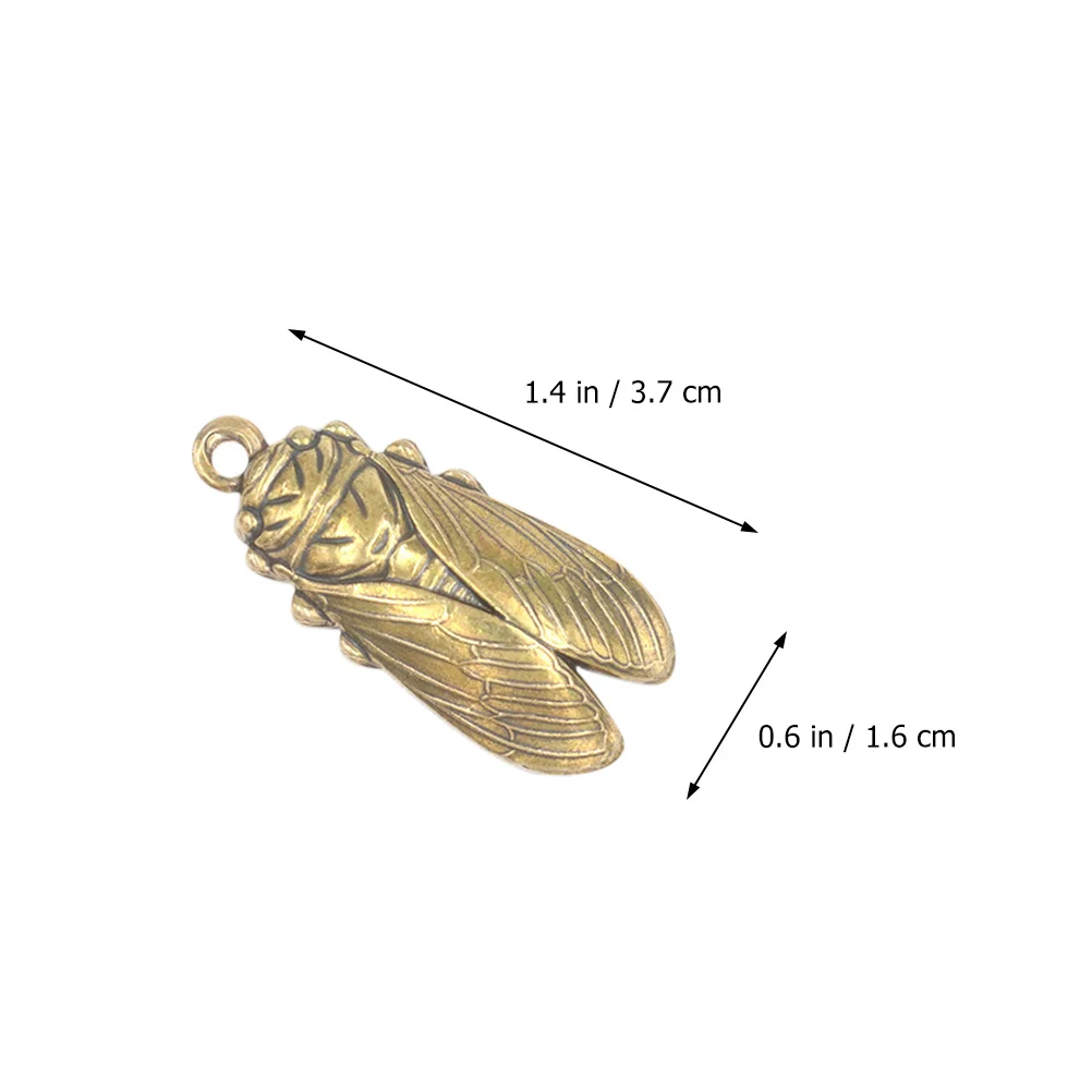 

Retro Style Brass Miniature Cicada Pendant Keychain Charm DIY Craft Decoration Ornament Cicada Keychain Keyring Pendant