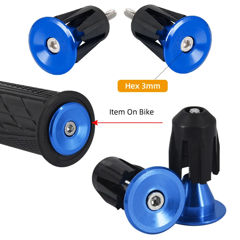 Deemount 1Pair Bicycle Handgrip Plug Handlebar End Stopper Hand Grip Insert Cycle Parts CNC Fits Dia. 17-23mm