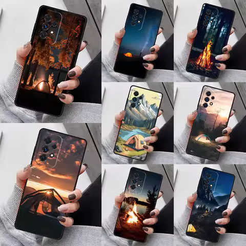 Camping Nature Mountain Phone Case For Samsung Galaxy S23 S21 S20 FE S24 S22 Ultra Note20 S10 S9 S8 Plus A40 A52 A12 A13 A53