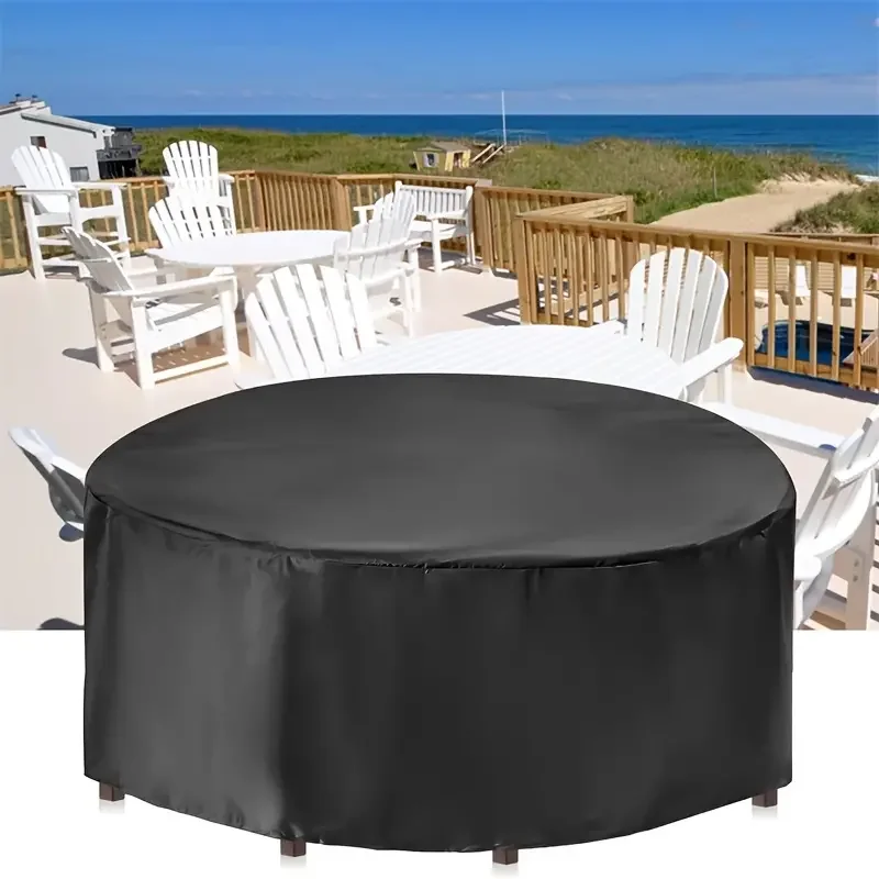 1pc Round Patio Furniture Covers, Waterproof Outdoor Furniture Set Covers For Patio Table Garden Round Table Dining Cover