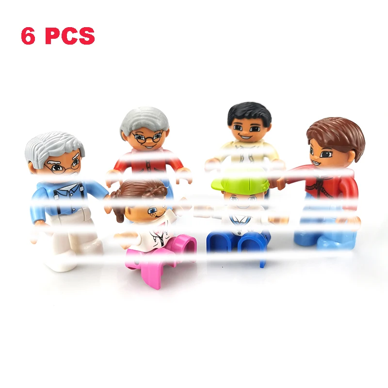 Play House ตุ๊กตาบล็อกอาคารขนาดใหญ่อุปกรณ์เสริม Family Worker ตํารวจหมอเจ้าหญิงของเล่นเด็กหลายตัวเลขชุด