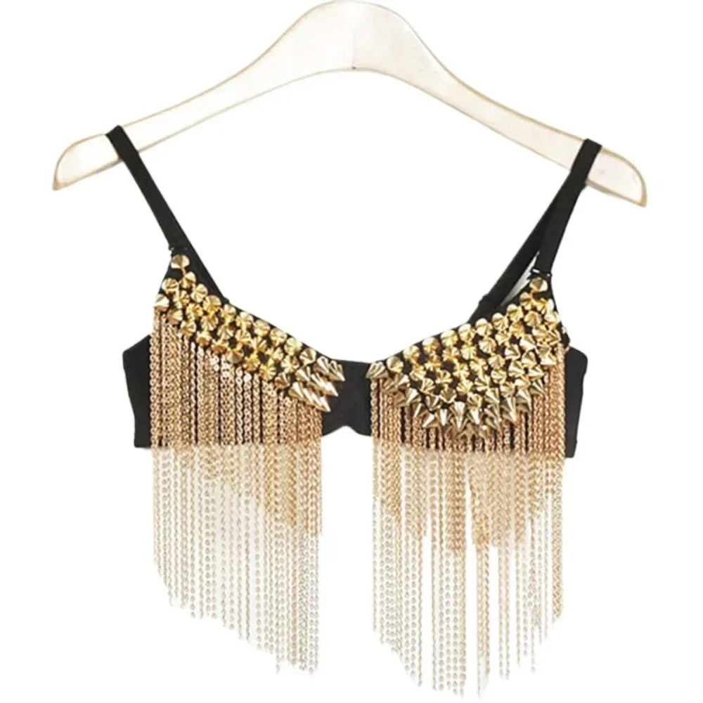 Dance Wear Stage Costumes Top Bra Belly Dancing Fashion Clothes Party Night Club Hotsweet Sexy Tees Shirts for Women Clothing