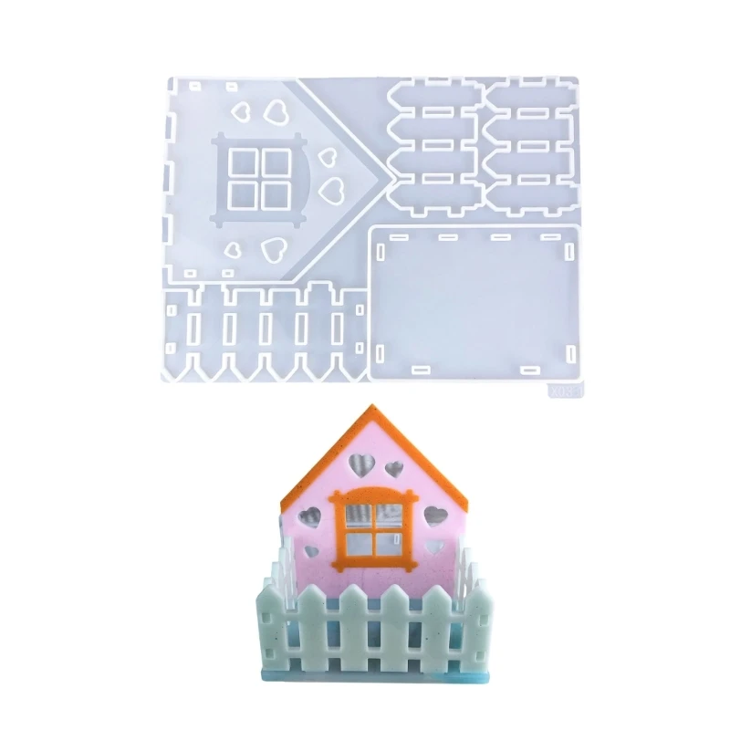 Silicone Mold for House and Fence Shaped Decoration Temperature Resistant Mould