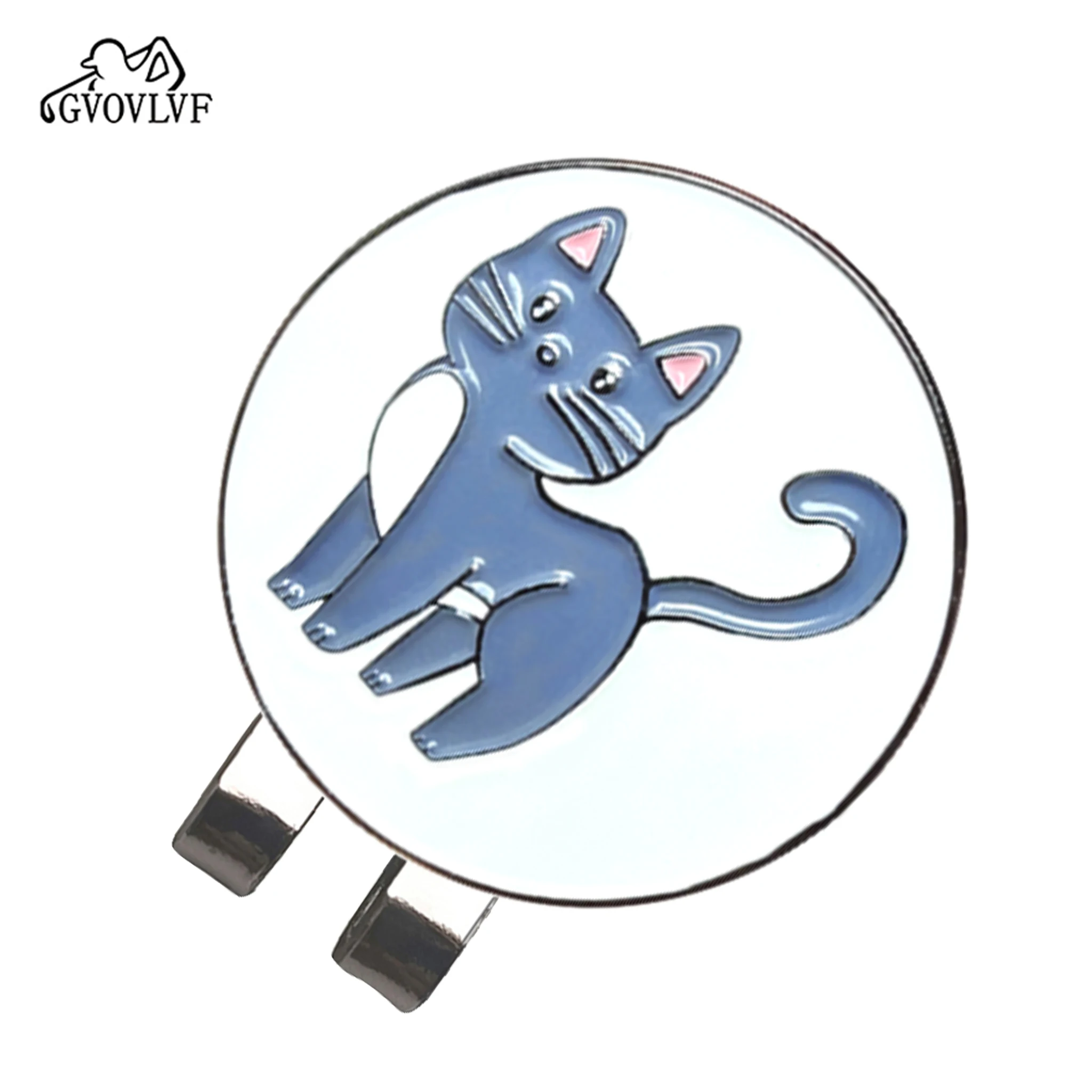 New Golf Tag Cute Grey Cat+Hat Clip New Golf Tag Position Tag Golf Tag Accessories Golf Player Gift
