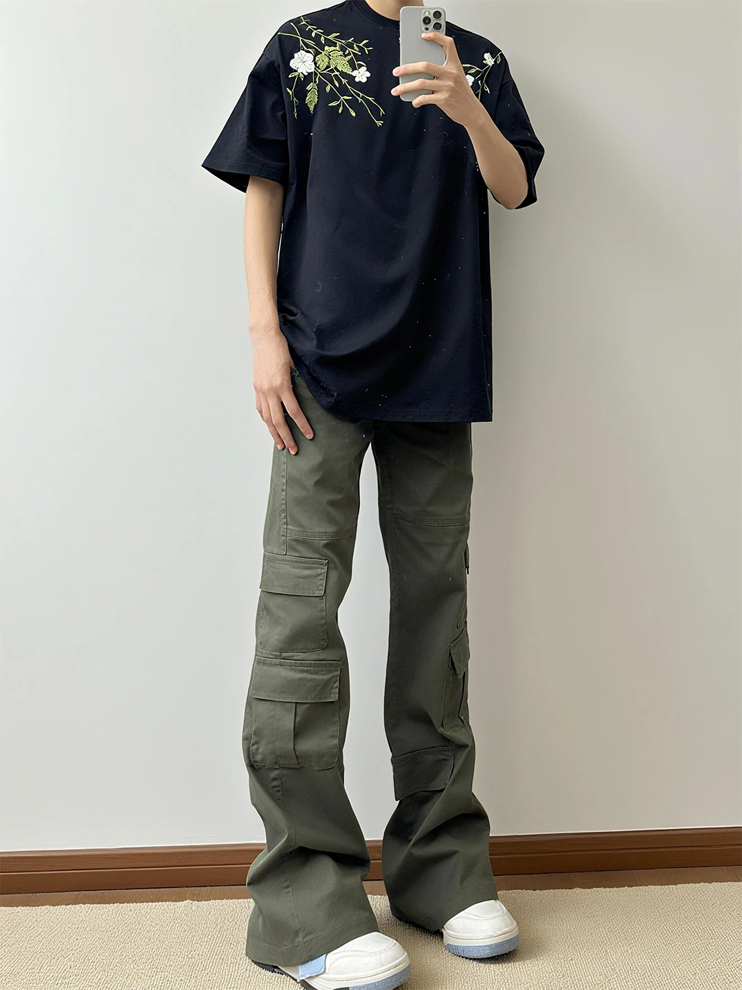 

Military een Work Trousers Men's Summer Thin Straight Leg ket Pants American High Street Micro Flared Pants Casual Wear