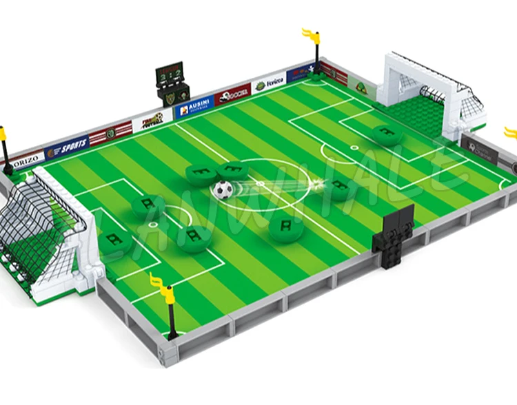 251pcs Sports Table Football Stadiums Soccer Field Shooting Player Kicker Team 25590 Building Kits toys Compatible With Bricks