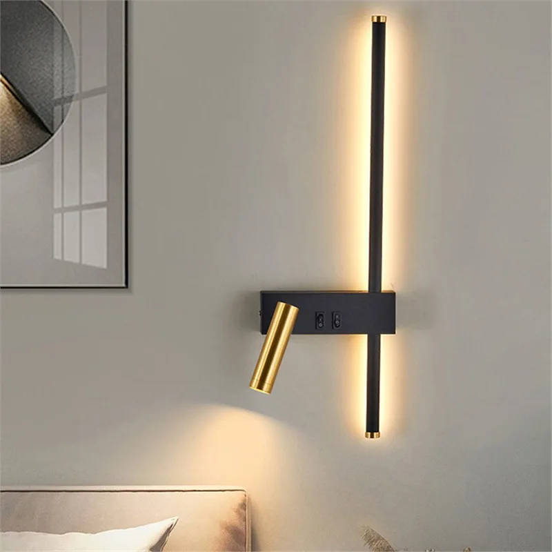 

Modern Nordic LED Wall Lights Minimalist Dimmable Bedroom & Living Room Lighting 350° Rotation 3-Color Temperature Adjustable