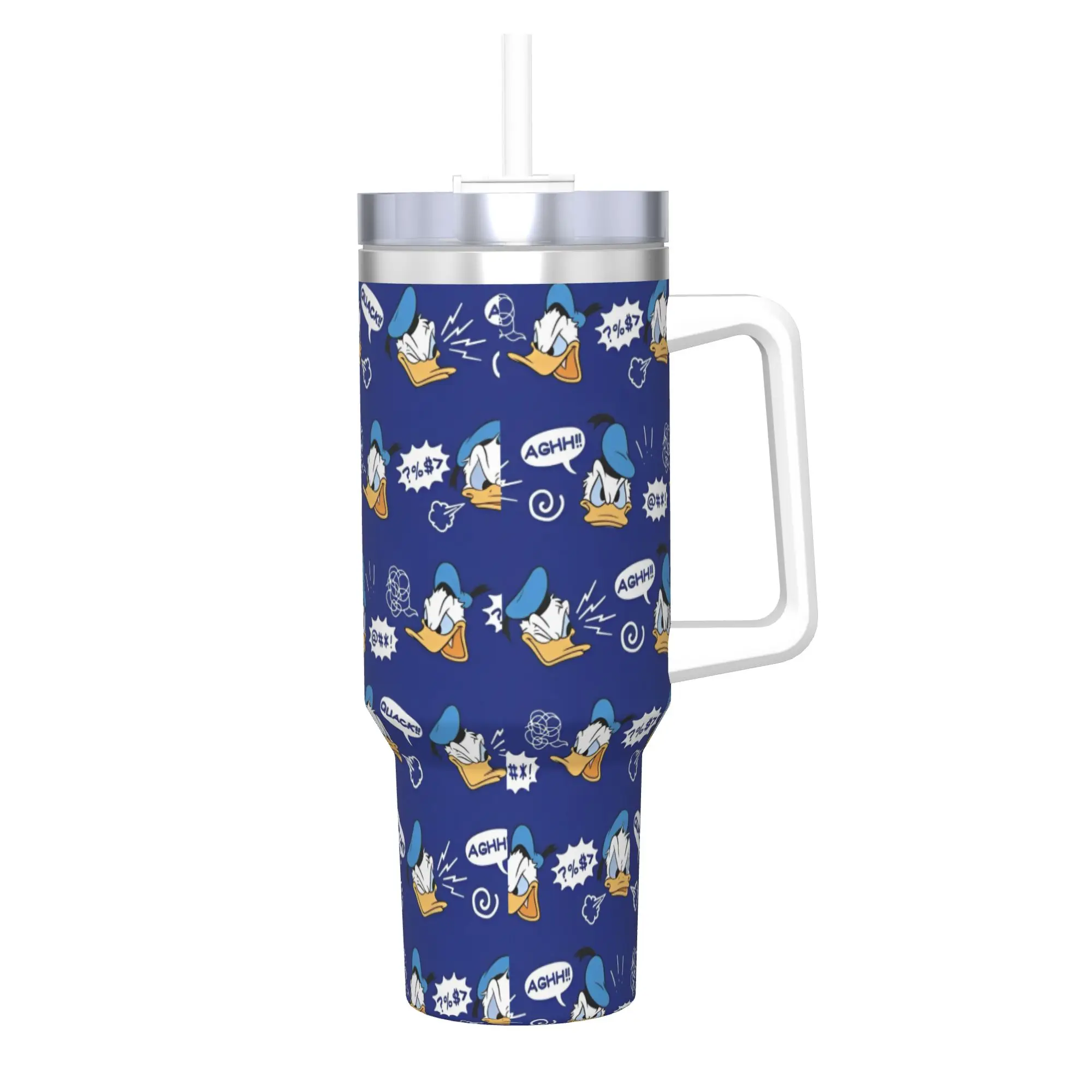 

Donalds Duck and Daisys Cute Duck Tumbler 40oz Stainless Steel Double Wall Vacuum Insulated Tumblers Cup With Straw
