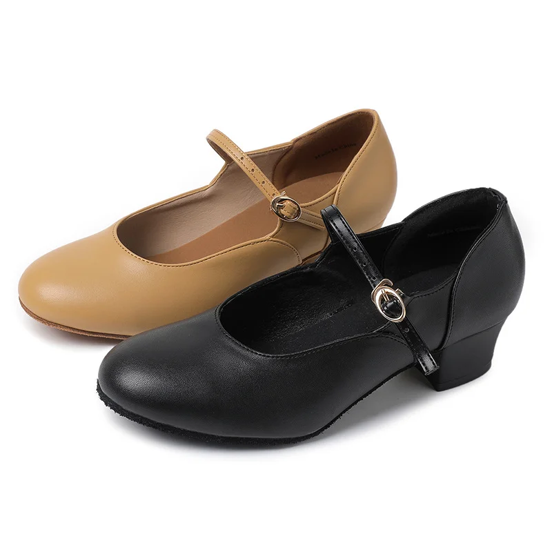 Indoor Women Modern Dance Shoes Soft Bottom Tango Dancing Shoes Ballroom Latin Dance Shoes For Women 4CM Middle Heeled