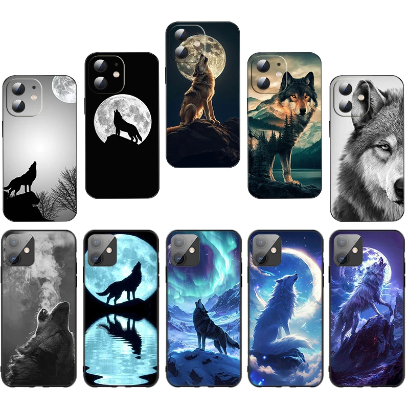 

X45 Moon roaring wolf Soft Silicone Case for Samsung Galaxy A05 A05s A24 A04 A04s J4Plus A23 A13 A14 A33 A34 5G Caver