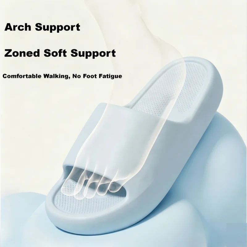 Soft EVA Arch Support Home Slides Unisex Non-slip Outsole Breathable Household Slippers Casual Shower Sandals