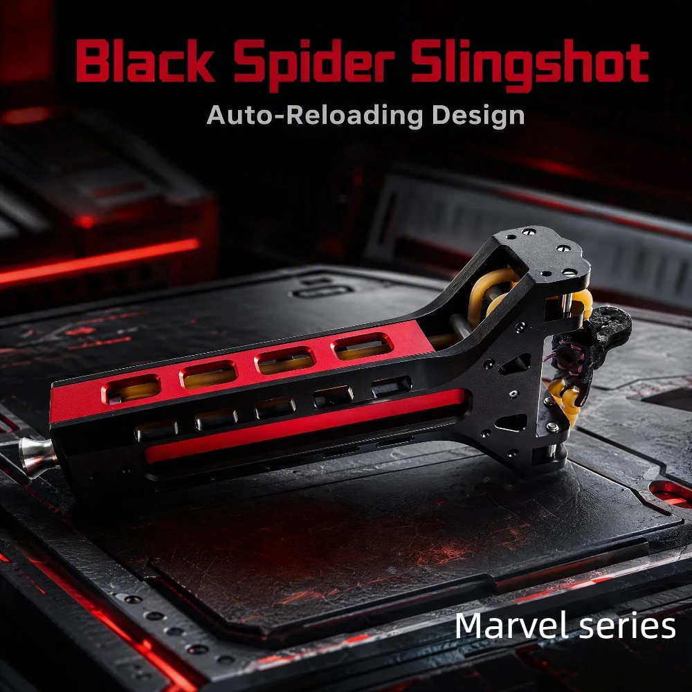 CNC Aluminum Alloy Auto-Reload Slingshot with Magazine Lightweight Durable High Precision for Outdoor Target Practice And Entert
