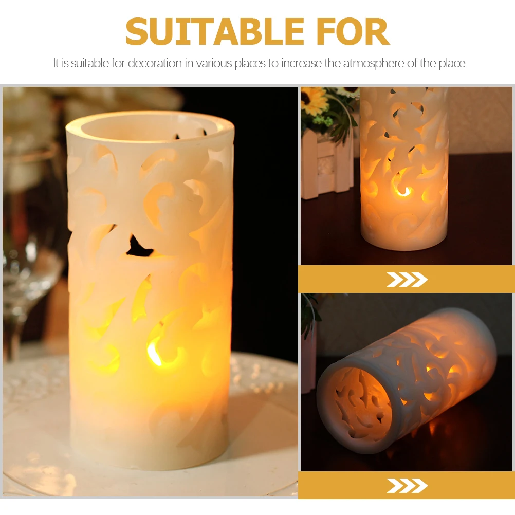 

Led Flameless Lamp Electronic Wax Hollow Light For Party Wedding Festival Decor Simulated Electric Decorative