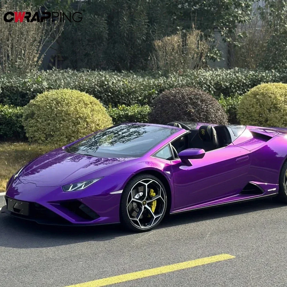 PET Stickers for Car Adhesive Film Air Release Waterproof Purple Car Wrapping Sticker Automotive Vinyl Body Covering Accessories view 2