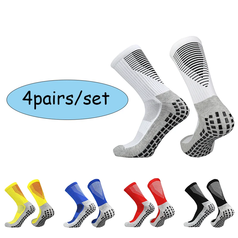 

4 Pairs/Set TD Grip Non-Slip Sports Soccer Socks Professional Competition Training Football Socks Calcetas Antideslizantes De Fu