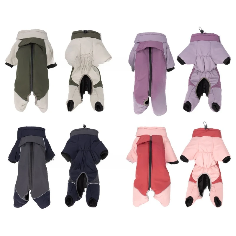 

New dog four-legged clothes, winter dog cotton clothes, warm all-inclusive, thickened big dog jacket, waterproof pet clothes